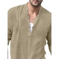 thumbnail image 5 of Gvmfive Mens Casual Long Sleeve Stand Collar Button Up Shirts, 5 of 6