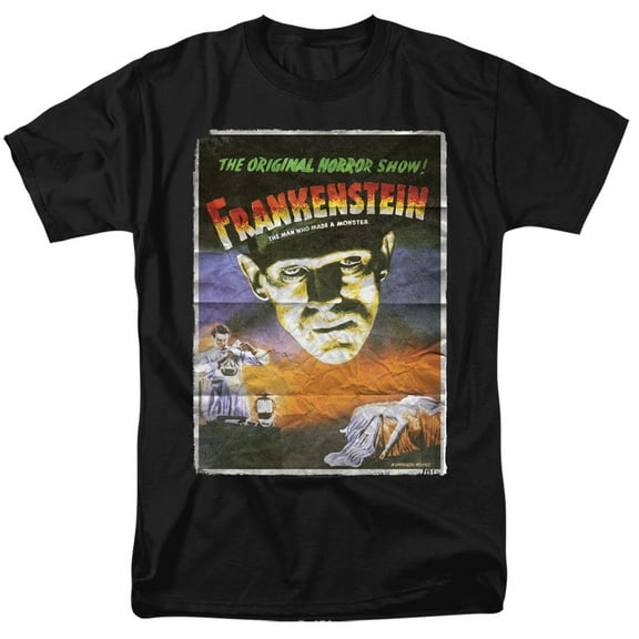 Universal Monsters Frankenstein One Sheet S/S Adult 18/1 T-Shirt Black
