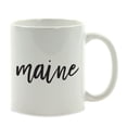 thumbnail image 1 of Koyal Wholesale Black Calligraphy Maine US State Ceramic Coffee Mug, 1 of 1
