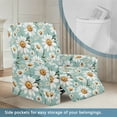 thumbnail image 3 of Whosucclay Blue Daisy Print Recliner Chair Covers, Soft Spandex Recliner Cover, Stretch Recliner Chair Covers, Washable Reclining Chair Slipcovers Furniture Protector for Pets, 3 of 8