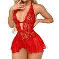 thumbnail image 1 of Gibobby ropa interior Ropa interior Sexy de talla grande para mujer, mono de encaje Sexy, mono de pasión, ropa interior, lencería(Rojo, M), 1 of 5