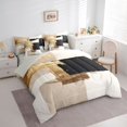 thumbnail image 2 of Homewish Gold Black Ombre 7-Piece Twin Bedding,Watercolor Oil Painting Bedding Comforter Set,Light Gray Reversible, 2 of 8