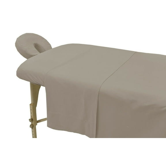Microfiber Massage Table Sheet 3 Pieces Set Fitted Flat Top Face Cover Chocolate