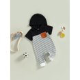 thumbnail image 3 of Coduop Newborn Baby Boys Bodysuit Rompers,Short Sleeve Hooded Striped Summer Jumpsuit Playsuit, 3 of 7