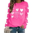 thumbnail image 4 of Fznquz Womens Oversized Sweatshirt Crew Neck Love Print Valentines Sweatshirts Fashion Pink Cute Outfits S, 4 of 8