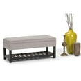 thumbnail image 6 of Cosmopolitan 44 inch Wide Rectangle Storage Ottoman Bench with Open Bottom in Cloud Grey Linen Look Fabric, 6 of 12