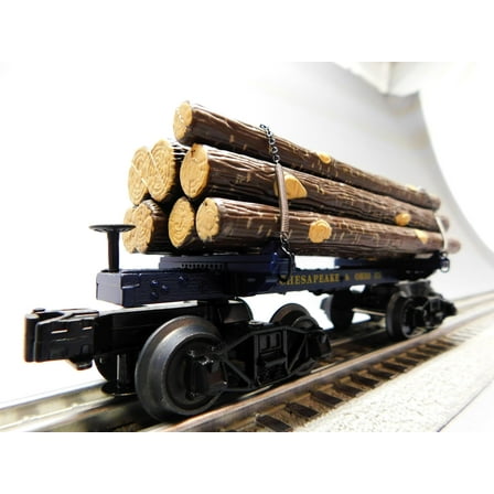 M.T.H. Electric Trains MTH Premier Chesapeake & Ohio Skeleton FLATCAR w/LOGS O Gauge 20-92334 (151)