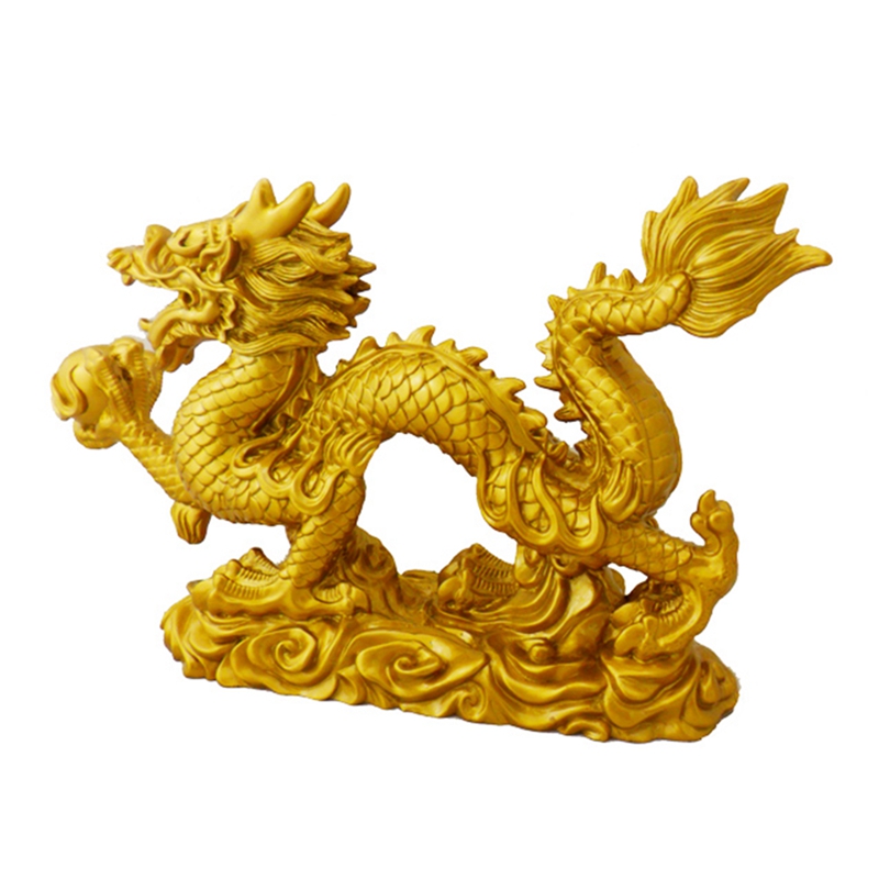 Zodiac Golden Dragon Statue Animal Decoration