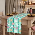 thumbnail image 3 of Easter Bunny Eggs Cotton Linen Table Runner for Dining Kitchen, Spring Leaves Daisy Flowers Green Stripes Wedding Outdoor Party Tablerunners, Dresser Scarf Coffee Tablecloth Runners 13x72 Inches, 3 of 9