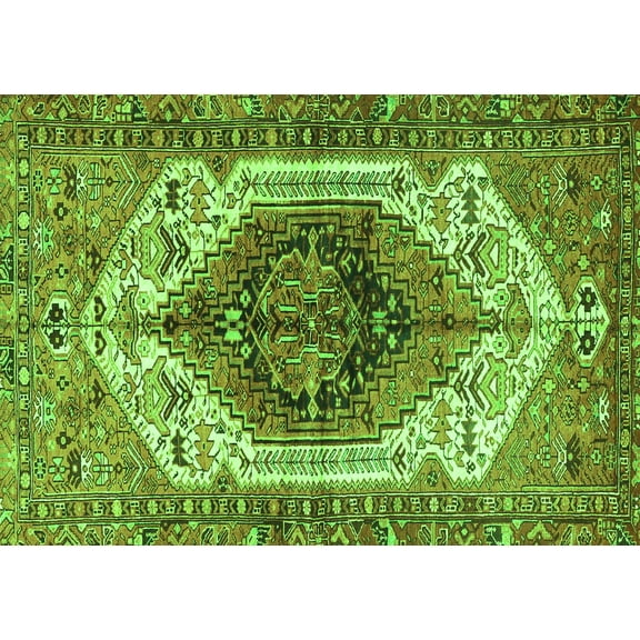 Ahgly Company Indoor Rectangle Persian Green Traditional Area Rugs, 5' x 7'