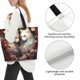thumbnail image 3 of Balery Flower Cat Couple Bolsa Tote Estilo Estético con Cremalleras, Bolsa de Hombro, Bolsa de Compras Grande y Plegable, 3 of 8