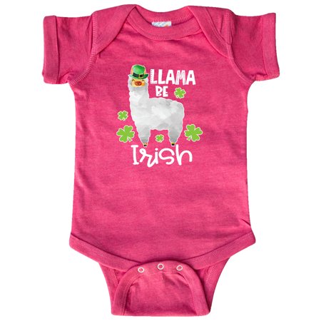 

Inktastic St. Patrick s Day Llama Be Irish with Green Shamrocks Gift Baby Boy or Baby Girl Bodysuit