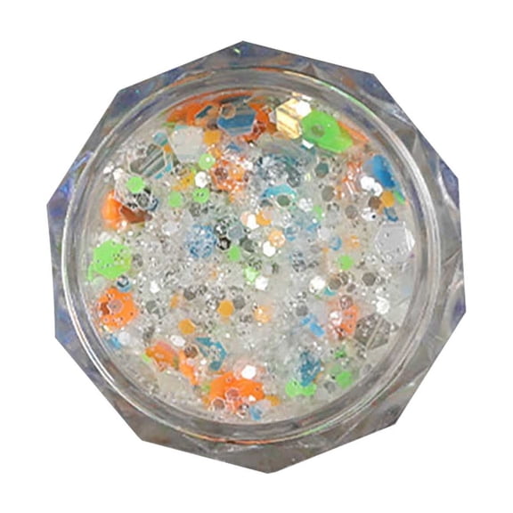 Luminous Dazzling Nail Art Powder with Shimmering Iridescent Glitter Mix