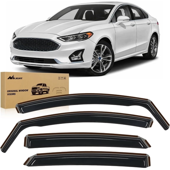 Nilight Vent Window Visors for Ford Fusion 2013 2014 2015 2016 2017 2018 2019 2020, in-Channel Rain Guards, Original Window Deflectors-4PCS