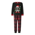 thumbnail image 3 of Christmas Family Pajamas Matching Set,Xmas Long Sleeve Letters Print T-shirt with Plaid Pants Sleepwear Loungewear, 3 of 6