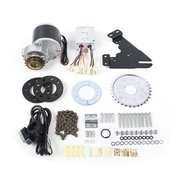 350W 36V Electric Bike Left Side Drive Motor Thumb Kit Common Bike E-Bike Conversion Kit with Chain & Thumb Throttle