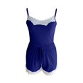 thumbnail image 5 of Gibobby Pijamas para mujer Conjunto de pijama sexy de 2 piezas para mujer Conjunto de pijama de dos piezas de encaje con pantalones cortos(Azul,XL), 5 of 5
