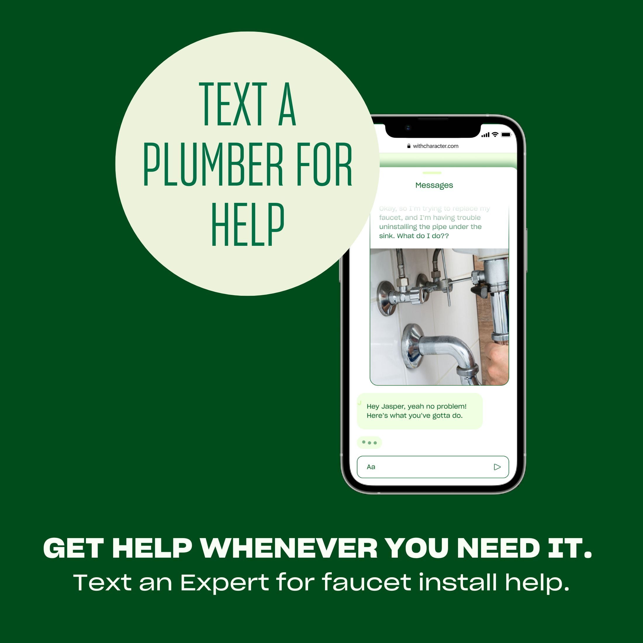 Character Faucet Installation Kit with Virtual Support, Easy to Follow Video Instructions, Basin Wrench, Plumber’s Putty, Thread Seal Tape and More