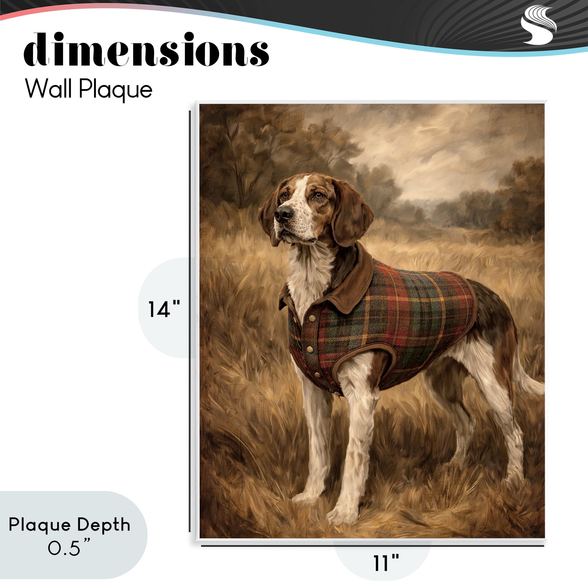 Stupell Industries Hunting Days Plaid Jacket Hound Wall Plaque Art, design by Kim Allen