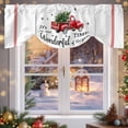 thumbnail image 6 of Christmas Winter Tie Up Valances Curtain, Red Truck Christmas Tree Snowflake Adjustable Rod Pocket Short Window Treatment Tie Up Curtains Valances for Kitchen Living Room Bathroom 54x18 Inches, 6 of 9