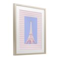 thumbnail image 3 of Stupell Industries Eiffel Tower over Pink Stripes Birch Framed Print Under Glass design by Pooja Dave, 21 x 17, 3 of 10