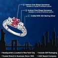 thumbnail image 2 of Gem Stone King 925 Sterling Silver Red Zirconia and White Zirconia Filigree Style 3 Stone Ring for Women (2.07 Cttw, Oval 8X6MM and 6X4MM) (Size 8), 2 of 6