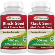 Best Naturals Black Seed Oil Capsules, 2 Pack, 1000 mg, 120 Softgels, Gluten-Free