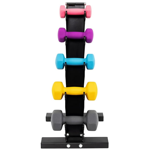 BalanceFrom Fitness 2, 3, 5, 8 & 10 Pound Neoprene Dumbbell Set with Rack