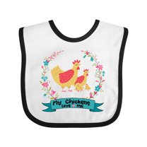 Inktastic Chicken Farming My Chickens Love Me Girls Baby Bib