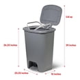 thumbnail image 2 of Librala Kitchen Trash Can | Large Plastic Waste Bin with Odor Protection of Lid | Hands Free with Step On Foot Pedal and Garbage Bag Rings, 20 Gallon, Grey, 2 of 7