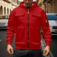 thumbnail image 2 of LUOGENLI Chandails à Capuche pour Hommes Graphique TG Classique Mode Chandail à Capuche avec Poche avant Style Cardigan Léger pour Tenue Décontractée Chandails à Capuche et Chandails pour Hommes Rouge2 Taille TG, 2 of 4