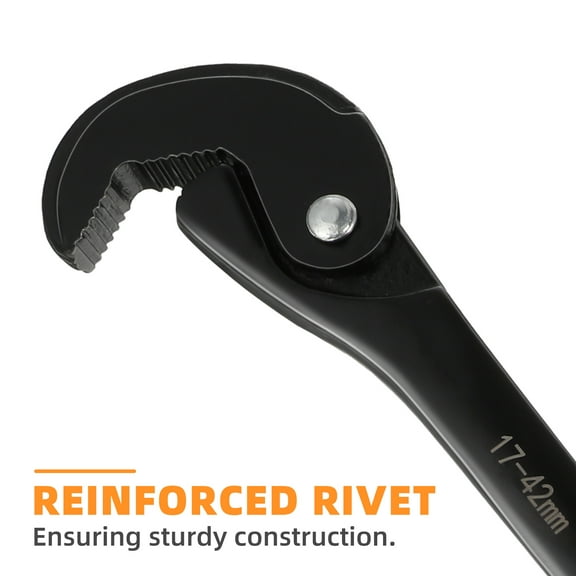 UNOMOR Hose Fitting Adjustable Wrench Black 1Set 12.2x2.6x0.5In