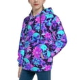 thumbnail image 2 of Daiia Flower Happy Skull for Boys Fashion Hoodies & Sweatshirts with Kangaroo Pocket,Hooded Sweatshirt for Kid, Breathable& Moisture Wicking-Small, 2 of 6