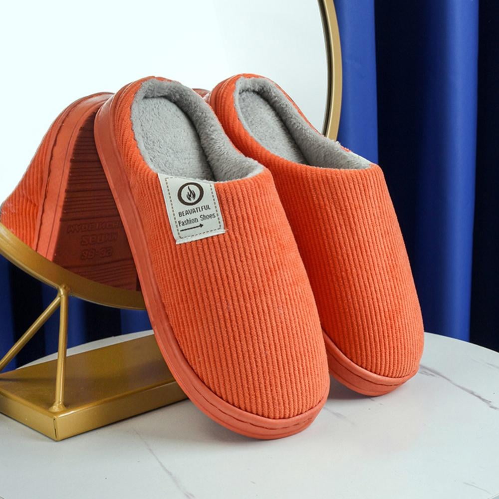 Mens Cozy Memory Foam Scuff Slippers Slip On Warm House Shoes Indoor