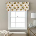 thumbnail image 3 of Sunflower Pumpkin Valance Curtain Plant Flower Yellow Linen Texture Window Valances Rod Pocket Short Curtains Window Treatments for Kitchen Bedroom Bathroom Laundry 60" x 14", 3 of 9