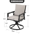 thumbnail image 6 of Nuu Garden Outdoor Swivel Chairs Set of 2, Dining Chairs with Powder-Coated Aluminum Frame for All Weather, Hollow Slatted Seat with Padded Cushions, Black and Gray, 6 of 9