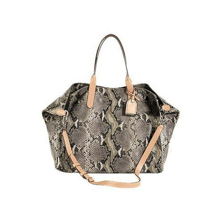 Cole Haan Designer Handbags - Cole Haan Crosby Snake Ironstone Leather Large Handbag Purse Bag NEW