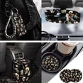 thumbnail image 3 of Jeiento Skeleton Car Seat Covers Set of 13 Car Seat Belt Pad Cover Steering Wheel Cover Car Trash Can Rear View Mirror Cover Car Cup Coasters Keychains Chapstick Holder Universal Fit, 3 of 7