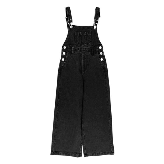 Mercatoo Girls Denim Bib Overalls Sleeveless Wide Leg Jumpsuit with Pockets Adjustable Straps Overall Teen Kids 𝐕intage Jean 𝐃ungarees