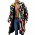 thumbnail image 5 of safuny Men Mid Long Casual Faux Mink Coat Breasted Business Faux Cozy Fur Jacket Winter Classic Fur Lapel Outerwear Multicolor L, 5 of 9