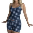 thumbnail image 6 of FAHXNVB Womens Pajamas Set Casual Polka Dot Printed Sleepwear Soft Pj Sets 2 Piece Sleeveless Cropped Cami Top and Shorts Loungewear S-XXL, 6 of 6
