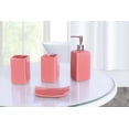 thumbnail image 2 of Hajar hot pink Bathroom rug, mat non slip soft shaggy with shower curtain 12 hook and 4 pc matching ceramic accessories toothbrush holder, toothpaste holder, soap pump and soap dish, 2 of 2