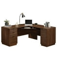 thumbnail image 4 of Pemberly Row L-shaped Contemporary Engineered Wood Computer Desk in Mahogany, 4 of 30