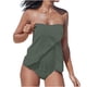 thumbnail image 1 of Traje de Baño de Dos Piezas de Mujer Traje de Baño Sólido Conjunto de Ropa de Playa, Bikini Sexy con Cuello en V para la Piscina Y la Playa, 1 of 9