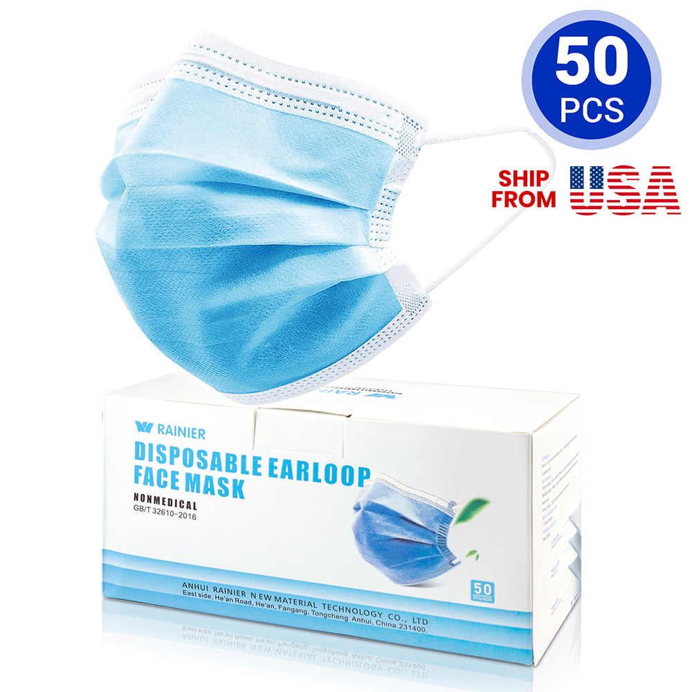 Disposable 3-Ply Protective Face Masks - 50 Ct - 21st Century Smoke