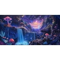 thumbnail image 2 of Galaxy Space Planet Aquarium Background, Fantasy Mountain Wave Fish Tank, Waterfall Landscape Fish Tank Background Aquarium Decorations Poster with 8 EVA Double-Sided Tape, 2 of 5