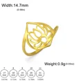 thumbnail image 1 of Aoxiang Anillos de acero inoxidable con forma de flor y pájaro para mujer y niña, sortija abierta ajustable, joyería Natural a la moda, 1 of 2