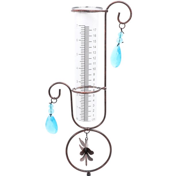 Rain Gauge Garden Decor Dragonfly Design Spiral Rain Gauge Lawn