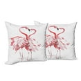 thumbnail image 6 of Ambesonne Flamingo Throw Pillow Cover 2 Pack, Lovers Kissing, 24", Dark Coral White, 6 of 6