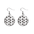 thumbnail image 1 of Paw Print Animal Claw Outline Protect Animal Ear Dangle Silver Drop Earring Jewelry Woman, 1 of 3
